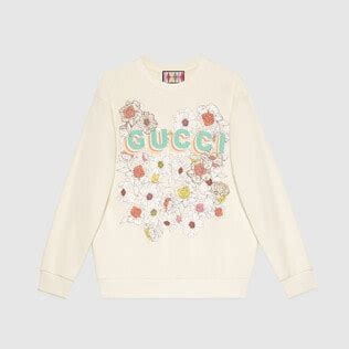 Maglione in cotone Gucci Lovelight con stampa .